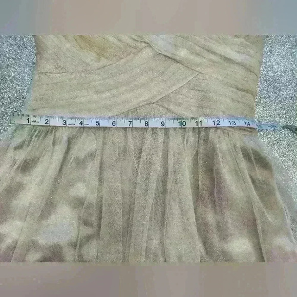 LAURA PETITES CHAMPAGNE GLITTER MININ DRESS SIZE 10 - Picture 5 of 9